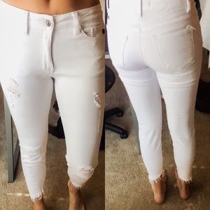 Pink Lily White Distressed Denim KanCan Jeans